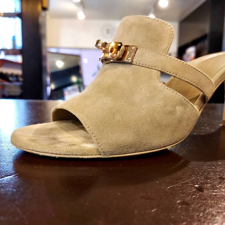 HERMES（エルメス）サンダル　ハーフラバーソール補強 | 靴修理