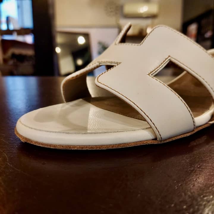 HERMES（エルメス）サンダル　ハーフラバーソール補強 | 靴修理